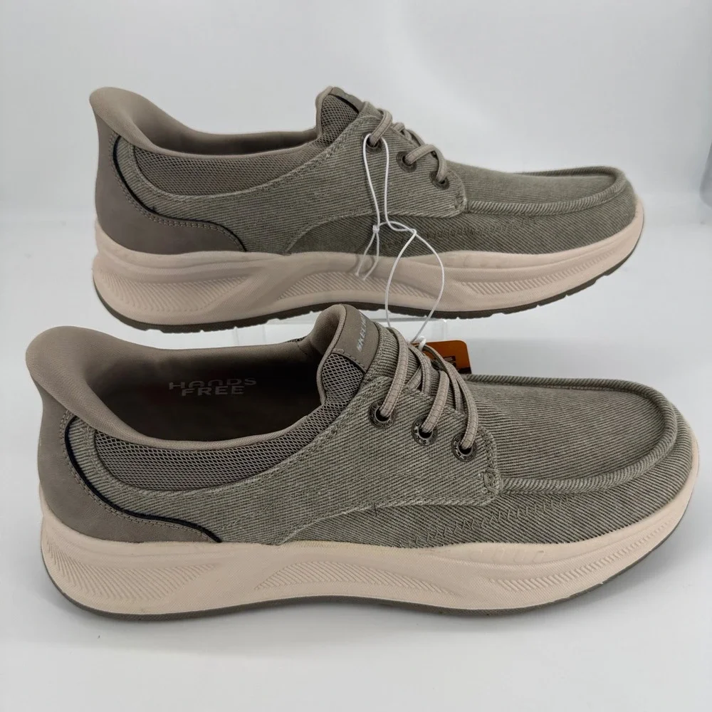 Skechers Mens Hands Free Slip-ins Swift Fit Taupe Sneaker 66747S TPE 10.5